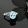 thumbnail image 4 of Gem Stone King 3.04 Ct Oval Sky Blue Topaz White Topaz 925 Sterling Silver Ring, 4 of 4
