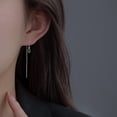 thumbnail image 4 of 925 Sterling Silver Chain Threader Earrings Dangle for Women Teens Long Dangle Earrings Line Earrings Tassel, 4 of 10