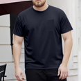 thumbnail image 2 of Cmfcve Oversized T-shirts for Men Stretch Round Neck Top Blouses Short Sleeve Linen Thin T-shirts, 2 of 6