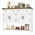 thumbnail image 6 of Homfa 47.2" W Farmhouse Console Table with 2 Drawer, Hall Tables with Open Storage Shelf, Sofa Table for Living Room Foyer Hallway Dining, White&Brown, 6 of 10