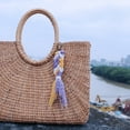 thumbnail image 2 of Llavero macramé Macrame Llavero tejido Broche de langosta Llavero auto Llavero Monedero Cartera Ropa Espejo , Amarillo morado Amarillo morado Magideal Llavero macramé, 2 of 6