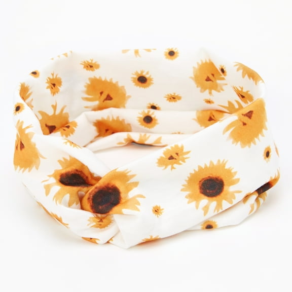 Claire's Sunflower Twisted Headwrap - White