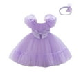 thumbnail image 2 of Girls Cute Tulle-Tutu Dresses with Hairbands Summer 6M-3Y Toddlers Kids Elegant Solid Sleeveless Bowknot High Waisted A-Line Dress, 2 of 8