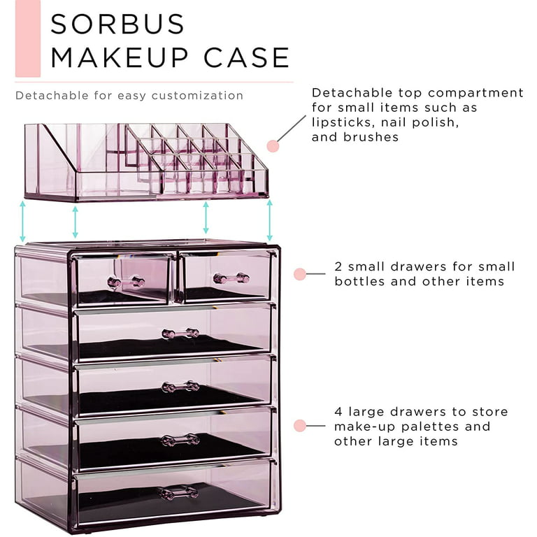 Acrylic Organizers Storage Box with Sliding Lid Closure • 5619 Beauty  Makeup Supply