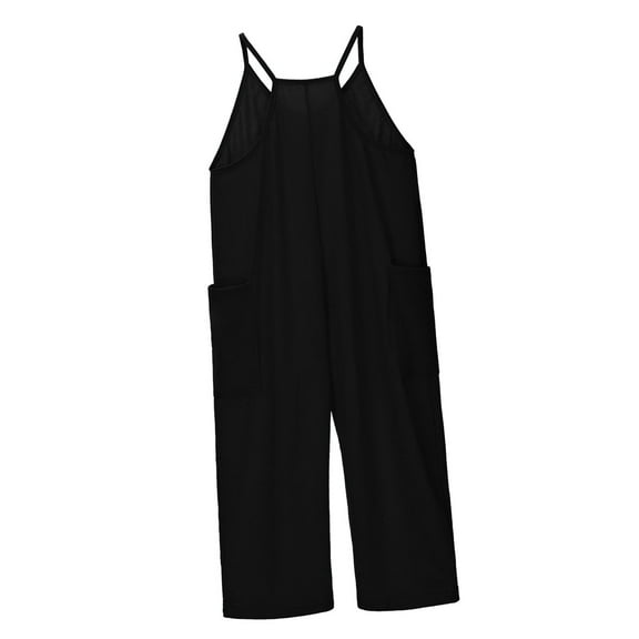 Girls' Casual Sleeveless Jumpsuits Toddler Girl Summer Clothes Rompers With Pockets Adjustable Wide Leg Jumpsuit Girls Outfit 6-7 Years