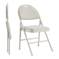 thumbnail image 1 of Set of 2 Folding Chairs, Linen Foldable Chairs with Metal Frame and Padded Seat, High Back Rest Easy to Fold and Store for Home, Office, Dining and Reception 47*50*88Cm, Beige, 1 of 8