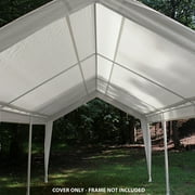 King Canopy 10 x 20 Polyethylene 180gsm Fitted White with White Leg Skirts Carport Canopy Cover