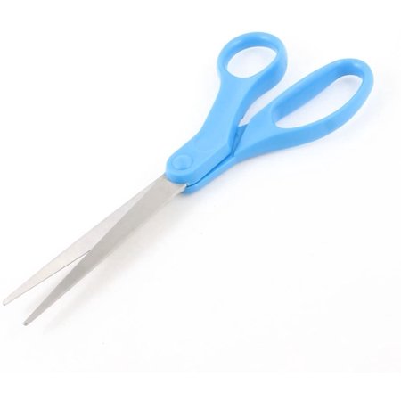 Plastic Handle Stainless Steel Blade Scissors, 8.3", Blue