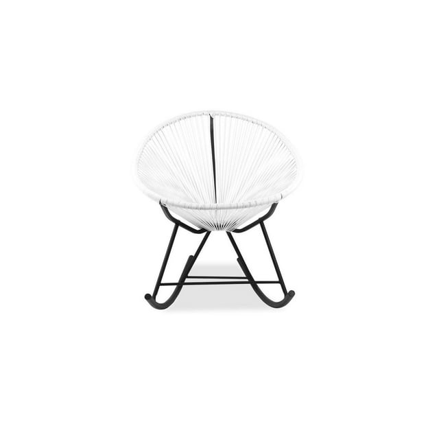 Chaise Acapulco Outdoor Wire Rocker Patio avec cadre en métal blanc - Plata Import