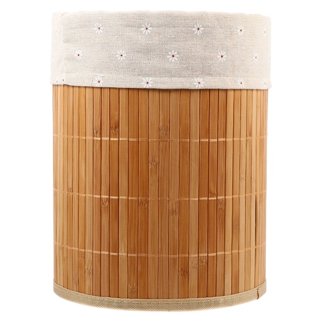 Cesta de almacenamiento tejida de bambú, cesta para artículos diversos, cesta de ropa plegable, 1 ud.