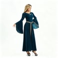 thumbnail image 5 of Velvet Witch Long Dress, Queen Costume Women, Queen Dress, Women Renaissance Dress Medieval Costume for Women Long Dress Plus Size Velvet Queen Dresses Halloween Costume, Blue L, 5 of 8