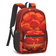 thumbnail image 3 of 17 Inch Lightweight Backpack,PVC Waterproof Oxford Fabric, Ergonomically Designed, with Large Capacity, Fire Flame Baseball Print, 3 of 5
