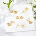 thumbnail image 7 of Brass Stud Earring Findings with Loop Long-Lasting Plated Real 18K golden Plated 12~22.5x15~19mm Pin: 0.5mm 16pcs/box, 7 of 7