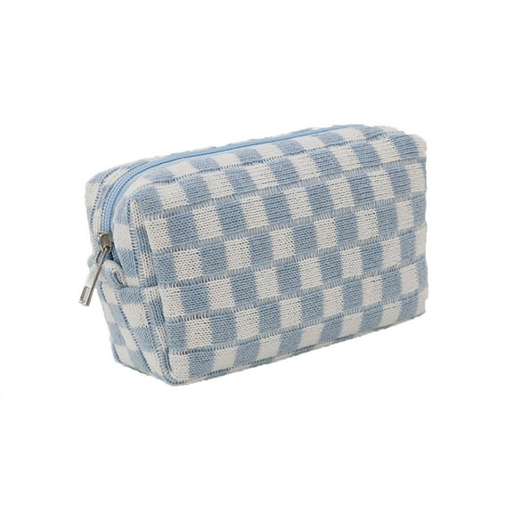 Awdenio Checkered Makeup Bag Travel Toiletry Bag Checkered Cosmetic Bag Portable Makeup Bags Pouch Travel Organizer Cases for Women Girls Vacation Travel Cosmetic Bag