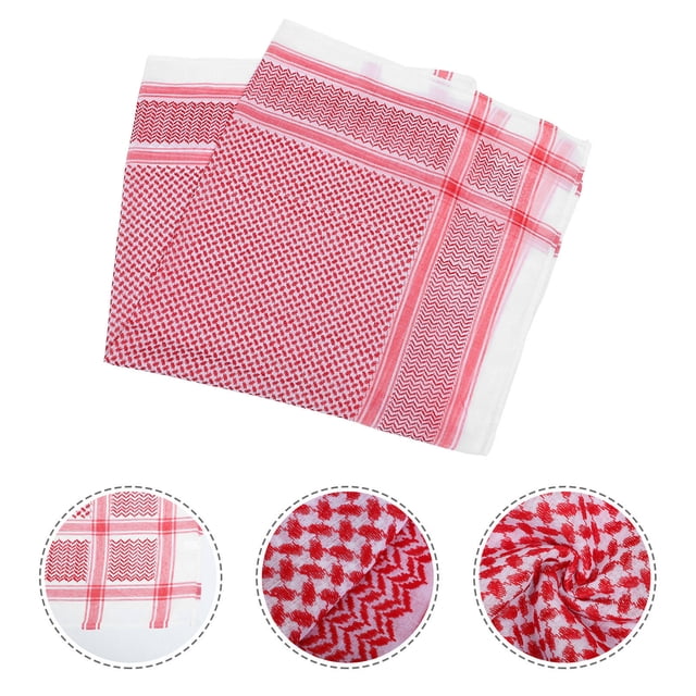 OUNONA 1Pcs Islamic Scarf Men Red Polyester Headwear for Dust Protection