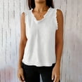 thumbnail image 4 of Warop Camisole à Encolure Ronde pour Femme, Sans Manches avec Détail à Franges, Mélange Coton-Lin Uni pour un Usage Quotidien Décontracté, 4 of 9