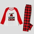 thumbnail image 4 of Cousin Crew Matching Christmas Pajamas – Red Plaid Pants with Festive Red Sleeve Tops, Full Sizes, 4 of 7