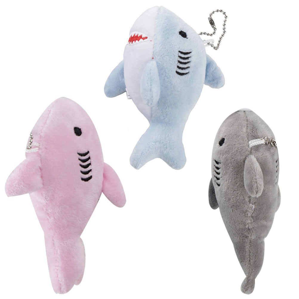 3PCS Plush Shark Keychains Adorable Key Rings Creative Key Pendants