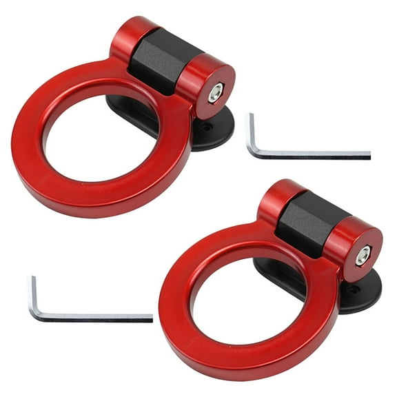 2 Pcs Red Trailer Hitch Tow Hooks Heavy Duty Modified Tow Hook for Truck SUV 11x6.5x5 cm