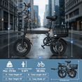 thumbnail image 2 of OwnGold 14IN Folding Electric Bike,Electric Bicycles for Adults Teens with Basket,500W Peak Motor Up to 20 mph Range 30 Miles,36V 12Ah Removable Battery,Commuter/Shopping Mini Ebike,UL 2849, 2 of 9