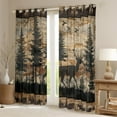 thumbnail image 2 of Homewish Animal Deer Black Out Curtains For Teens Boys Girls,Jungle Wildlife Curtains Pack of 2 (42x63 Each),Retro Vintage Cabin Bedroom Curtains,Breathable Home Decor, 2 of 6