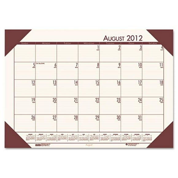 House of Doolittle  Desk Pad  Brn Holder-Cream Paper