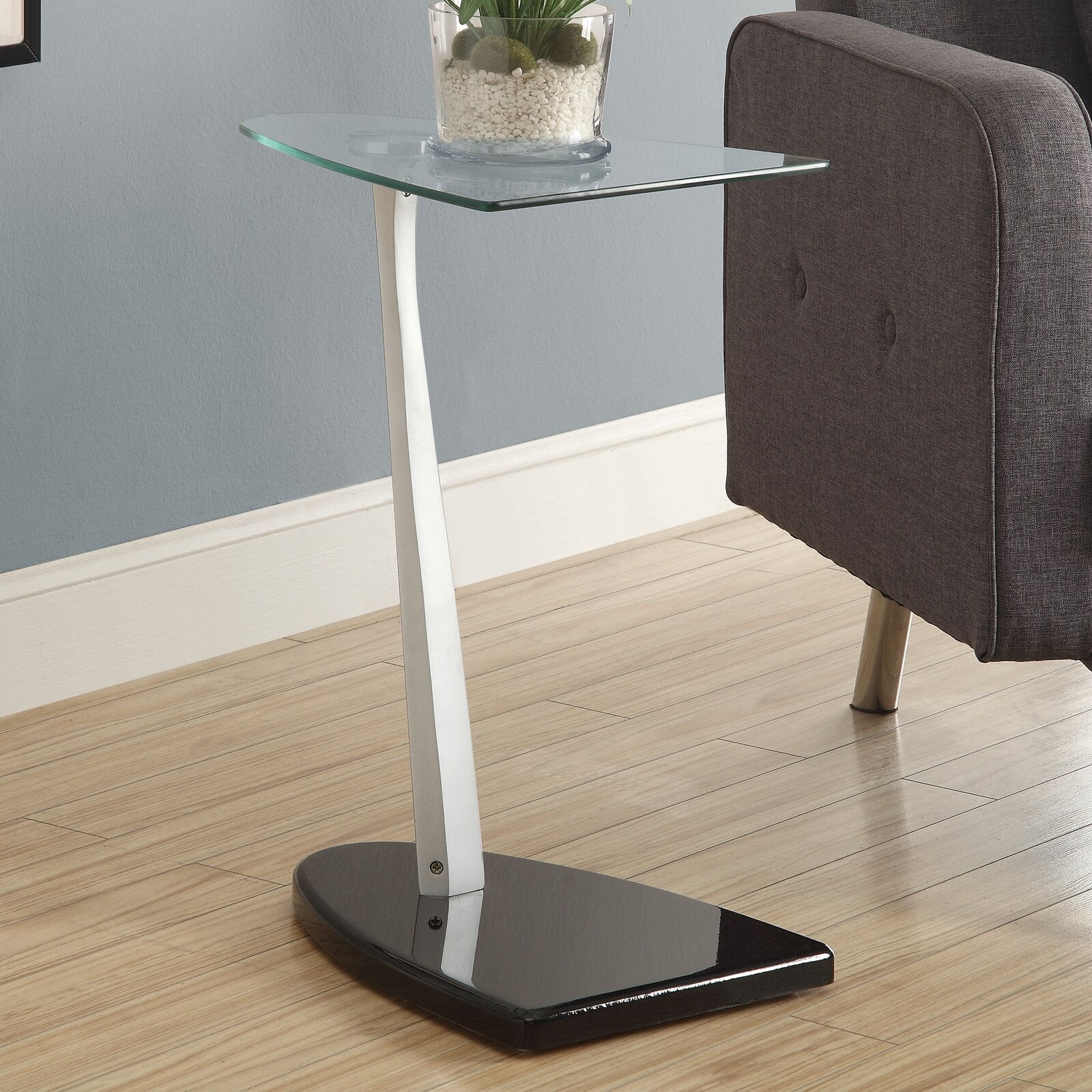 Emlenton Glass Top C Table, Suggested Number of People 2, Integrated