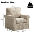 thumbnail image 2 of Ebello 30" Wide Bohemian Cotton Blend Vertical Brown Stripe Sloped Arm Swivel Accent Chairs for Adults,Brown(Set of 2), 2 of 5