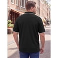 thumbnail image 3 of DARING DIVA Men's Big & Tall Shirts Casual Short Sleeve Color Block Polo Shirt XL Black, 3 of 7