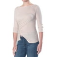 thumbnail image 2 of WILLIAM RAST Womens Gray Ruched Striped 3/4 Sleeve Boat Neck T-Shirt XS, 2 of 3