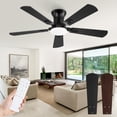 thumbnail image 1 of Ventilador de techo Fanbulous de 107 cm con luces y mando a distancia de 6 velocidades, color negro, 1 of 7
