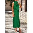 thumbnail image 5 of PRETTYGARDEN Women's Satin Dress Elegant Sleeveless Mock Neck Cocktail Party Maxi Dresses, 5 of 6
