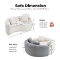 thumbnail image 2 of Living Room Sofas LY-042 S-Curved Chenille Sectional Sofa: Dual-Depth (21.3" & 26.8"), White, No Assembly, Compact for Small Spaces, 400 lbs, 66.9" L,Comfortable Sofas, 2 of 12