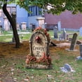 thumbnail image 4 of Yashow Elite Dark Gray Plastic Halloween Tombstone Garden Sign Weatherproof Cemetery Scene Lawn Decoration for outdoor courtyard party, 16 inch, 1-pack, 4 of 7