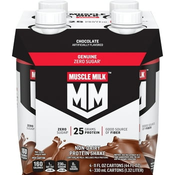 Muscle Milk Genuine Protein Shake, Chocolate, 11 fl oz Carton, 4 Pack