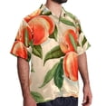 thumbnail image 2 of Peach Men's Short Sleeve Spread Collar Tops, Casual Button Down Shirts, Printed Summer Beach Shirts, Unisex, 2 of 6