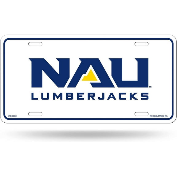 Northern Arizona University Lumberjacks Metal Auto Tag License Plate, White Design, 6x12 Inch