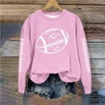 thumbnail image 2 of HWRETIE Oversized Fleece Hoodie Sweatshirt,Ladies' Printed Baseball Pullover Sweatshirt Round Neck Long Sleeve Fashion Casual Loose Fit Fall Top Pink, 2 of 5