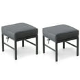 thumbnail image 6 of 2 Pcs Aluminum Outdoor Patio Ottoman with Cushion, Assembled Outdoor Foot Rest Stool Set of 2, Grey, 6 of 6