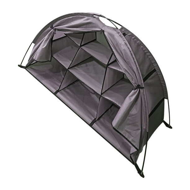 Organizador de zapatos para acampar Jadeshay 9 estantes Gabinete de almacenamiento Plegable Tela Oxford 210D