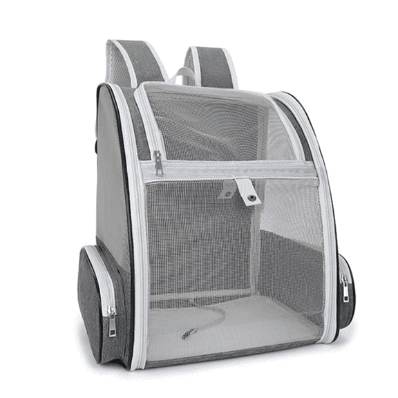 Anvet Pet Backpack Carrier for Small Cats Dogs Designed for Travel, Hiking & Outdoor Use (Light Gray)