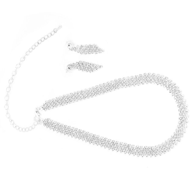 Conjunto de pulsera y aretes Jadeshay de Aleación color Plata