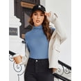 thumbnail image 3 of Zeagoo Women's Turtleneck Long Sleeve Tops Lightweight Base Layer T-Shirts Solid Slim Fit Thermal Top, 3 of 6