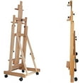 thumbnail image 5 of FETCOI Wood Movable Painting Easel Extra Large Heavy-Duty Studio Art Easel H-Frame Adjustable H 56.30"-91.34" Display Easel Beech Wood Painting Holder Stand w/4 Locked Wheels, 5 of 9