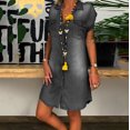 thumbnail image 4 of Vestidos vaqueros de verano para mujer, moda informal Vintage, sin mangas, hasta la rodilla, 4 of 5