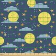 thumbnail image 2 of Ambesonne Moon Fabric by the Yard Upholstery, Smiling Moons Sleep Time, 2 Yards, Pale Orange Night Blue, 2 of 5
