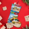 thumbnail image 4 of Agente Especial Oso Tema: Calcetines de Navidad, fino lino blanco para colgar en escaleras y chimenea, decoración navideña para el hogar, regalo de Navidad.54cm×38cm, 4 of 5
