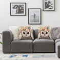 thumbnail image 3 of COMIO Cute Bird Owl Wreath Adorable Animal with Roses Flower Garland Pillow Covers 2-Pack Short Plush Pillowcase White, 3 of 6