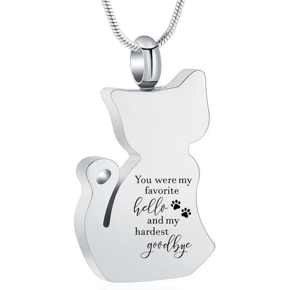 Pet Cremation Jewelry for Ashes Memorial Ash Jewelry Keepsake Cat Urn Pendants for Animal Ashes Necklace Pendant Memorial Jewellery