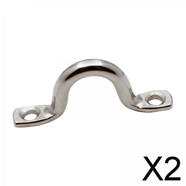 DYNWAVECA 2xBimini Boat Top Pad Eye Anchor Point Stainless Steel for Canoe Rigging 10mm